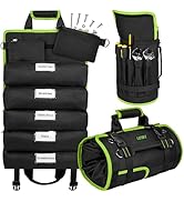 Tool Bag,Large Roll Up Tool Bag Organizer,13 Pockets Tool Roll Storage Pouch,Heavy Duty Portable ...