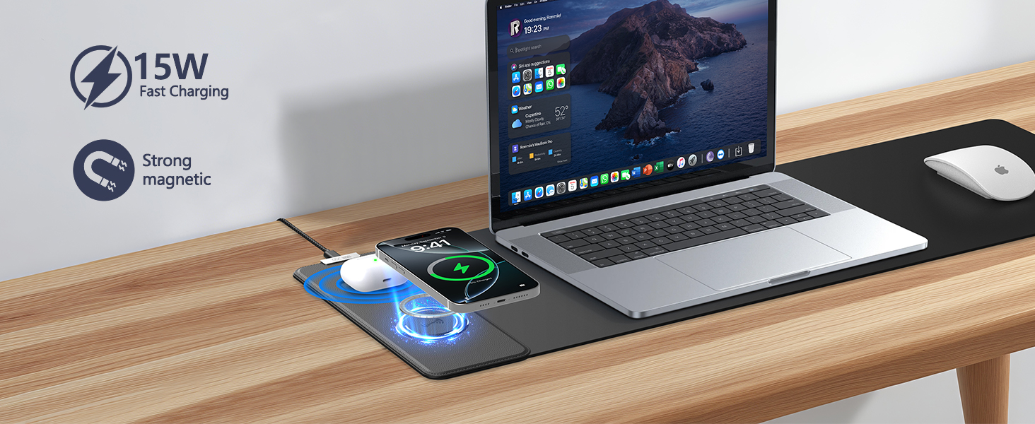 wireless charging mouse pad
