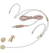 Discreet Dual Earhook Headset Microphone, Over-Ear Headworn Mic Compatible with Sennheiser Wirele...