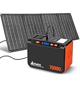 Takki 450W Peak Solar Generator 277Wh Portable Power Station with Solar Panels 40W Included 110V ...