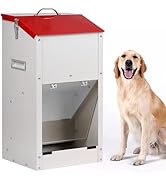 KHEARPSL Galvanized Automatic Dog Feeder Large Breed Dog Food Dispenser for Large Dogs, 25lbs Out...