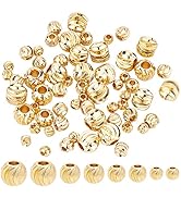 BENECREAT Real 18K Gold Plated Spacer Bead Charms, Vintage Metal Pendant Beads for DIY Necklace B...