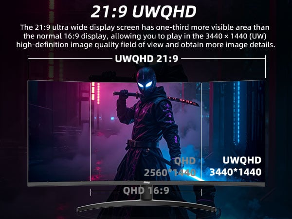 34 Inch 4K 16HZ Curved Gaming Monitor