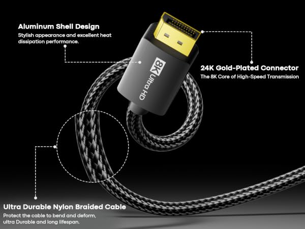 usb c to display port cable 8k60hz 