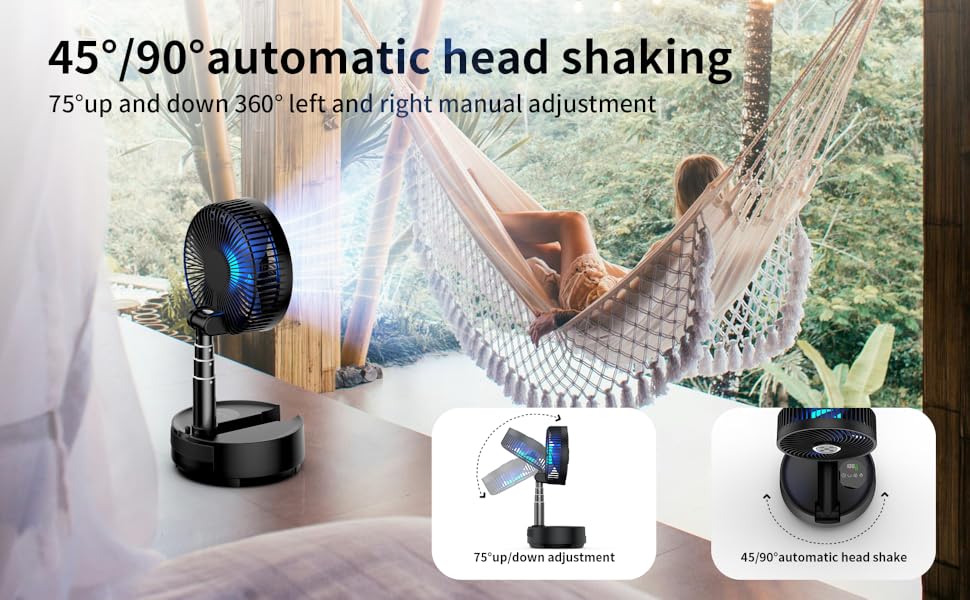 45°/90°automatic head shaking 75°up and down 360° left and right manual adjustment