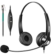 Phone Headset RJ9 with Noise Cancelling Microphone and Volume Control, Callez Telephone Headset C...