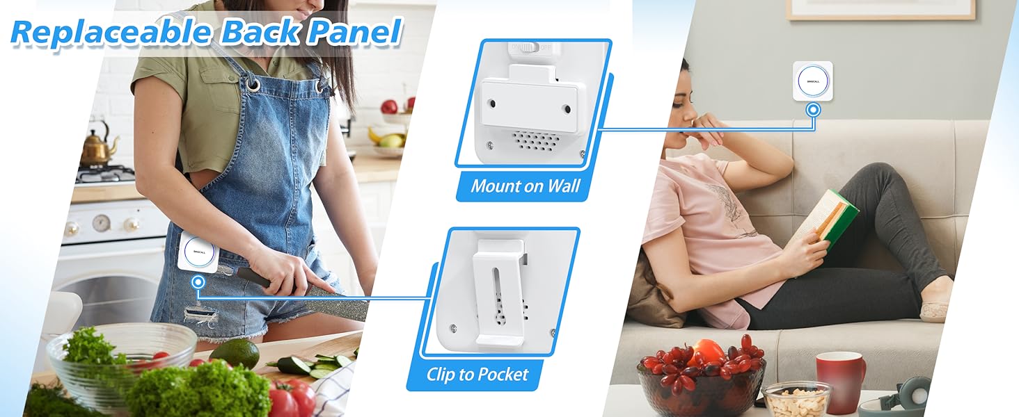 SINGCALL Wireless Portable Pager Receiver Replaceable Back Panel