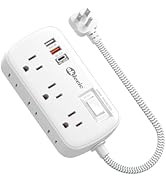 PD 20W USB C Surge Protector Power Strip, Travel Power Strip with 3 USB(1 USB C) Ports and 6 Outl...
