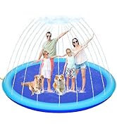 118" Extra Large Splash Pad for Kids and Dogs, 9.83FT Giant Non-Slip Thickened Sprinkler Pad Pool...