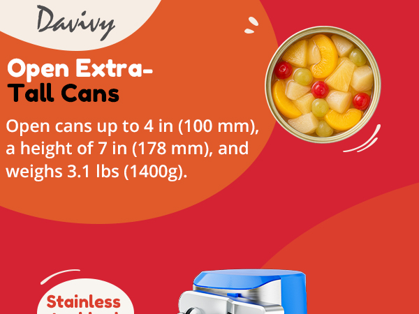 NK-0730 Extra tall large can opening electric can opener for big heavy food cans
