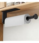 Black Paper Towel Holder Under Cabinet, Adhesive Under Counter Paper Towel Holder Wall Mount Towe...