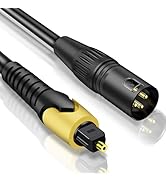 NCGGY 192KHz DAC Optical to XLR Converter,Optical Audio Cable to Unbalanced Male XLR Audio Cord A...