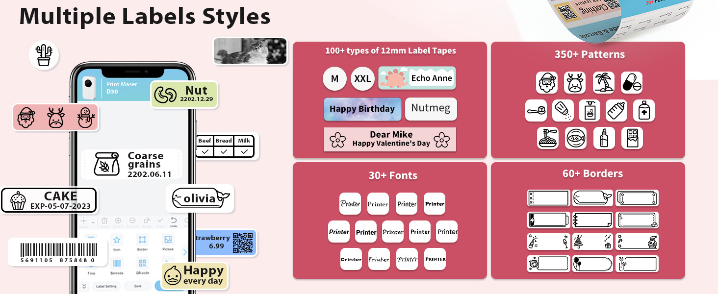 phomemo d30 label maker machine with tape