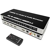 KAGO HDMI Audio Extractor Splitter,HDMI Switch 4 in 1 Out,4K 60Hz 5.1/2.0CH ARC/eARC Home Theater...