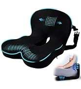 Mosxoed Ergonomic Seat Cushion with Adjustable Strap, Memory Foam Office Chair Seat Cushion with ...