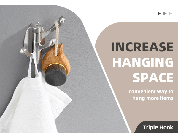 3-arms towel hook for more storage