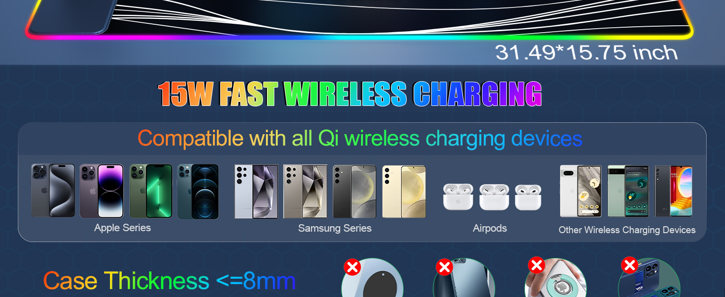 wireless charging mouse pad