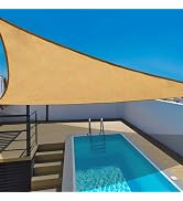 e.share Desert Sand Triangle Sun Shade Sail - 20ftx20ftx20ft Top Pergola Shade Cover Canopy, Mesh...