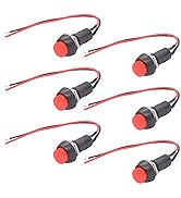 TWTADE 6PCS Micro Lock self-Locking ON-Off Push Button Switch with 20cm Leads PBS-11A-X-R