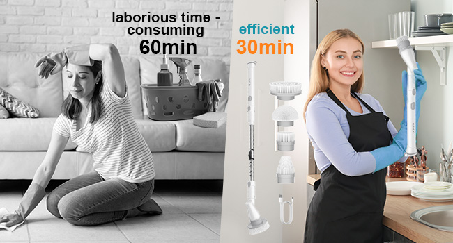 electric spin scrubber cordless tub and tile scrubber