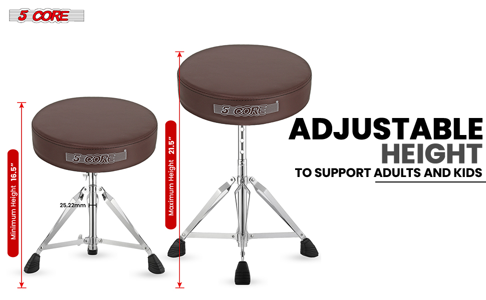 Black Drum Chair,Height Adjustable Heavy Duty Upgraded Drum Stool