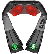Nekteck Shiatsu Neck Massager with Heat for Pain Relief Deep Tissue, 2026 Upgraded 3D Back Should...