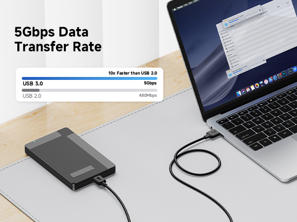 USB 3.0 male to male cable for connecting computers to peripherals.
