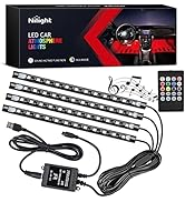 Nilight 48 LEDs DC 5V Multicolor Music Car Strip Light Under Dash Lighting Kit with Sound Active ...