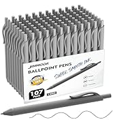 JIMMIDDA Ballpoint Pens Bulk - 107 Pcs Black Ink Pens in Bulk | 1.0 Medium Point Smooth Writing, ...