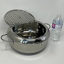 Fryer pot with bottled water
