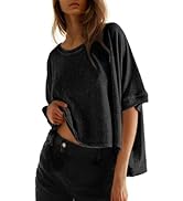 Dokotoo Summer Shirts 2026 Womens Solid T Shirts for Women Loose Oversized Tops Basic Tee