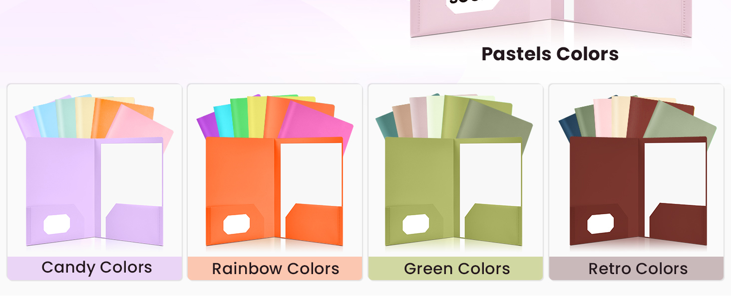 plastic folders with pockets