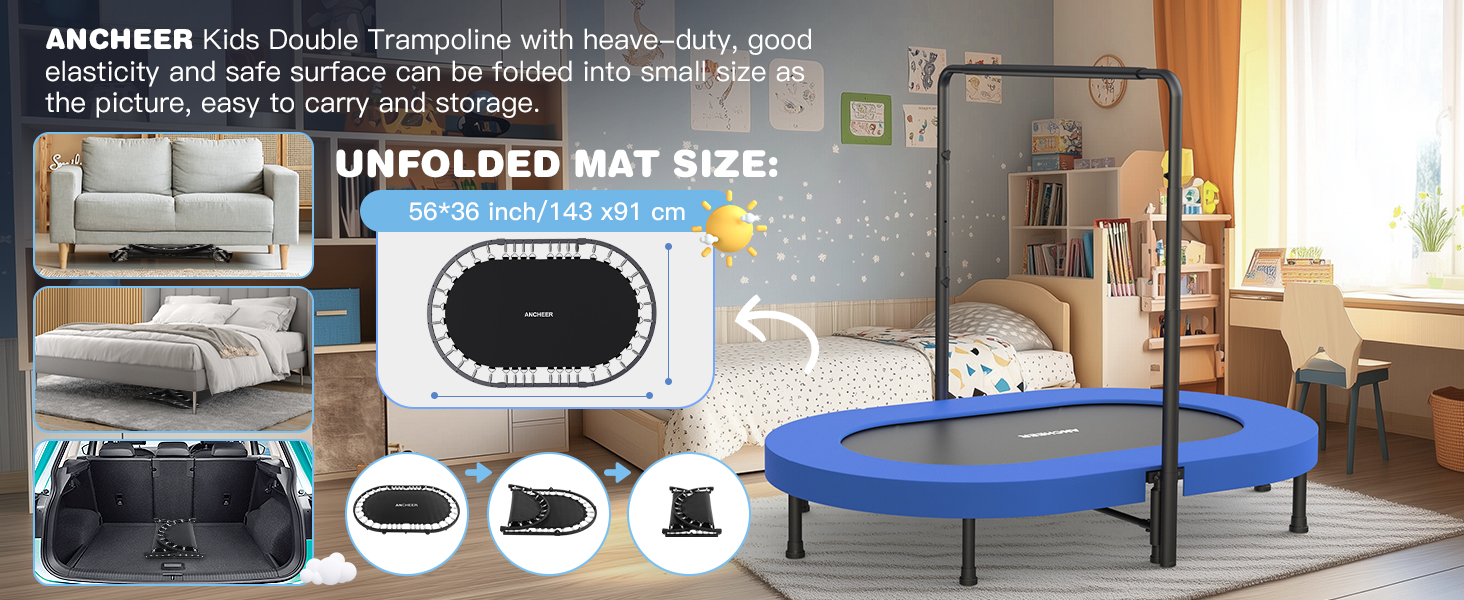 ANCHEER Double Kids Trampoline