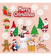 20 Pieces Christmas Thick Gel Clings Christmas Merry Christmas Window Gel Clings Decals Stickers ...