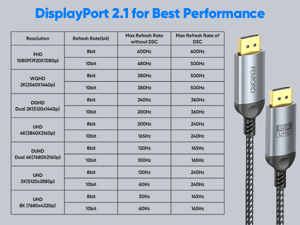 Display Port Cable 3 feet