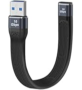 YINGAYOU Flat USB C Extension Cable 10Gbps USB C 3.0 Cable Short SuperSpeed Data Transfer 100W 20...