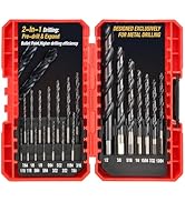 ANGELSWORD M35 Cobalt Drill Bit Set, 21 PCS 1/16"-1/2", TiAlN Coated Drill bit with Bullet Point ...