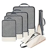 BAGAIL 4 Set/6 Set/8 Set Compression Packing Cubes Travel Accessories Expandable Packing Organize...