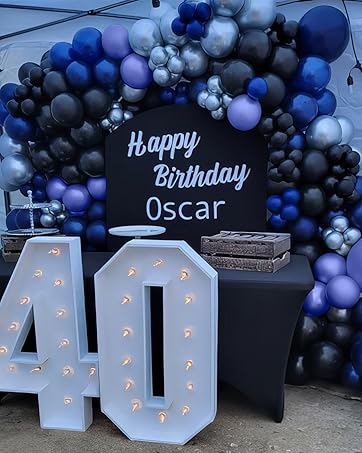 Blue and Black Balloons