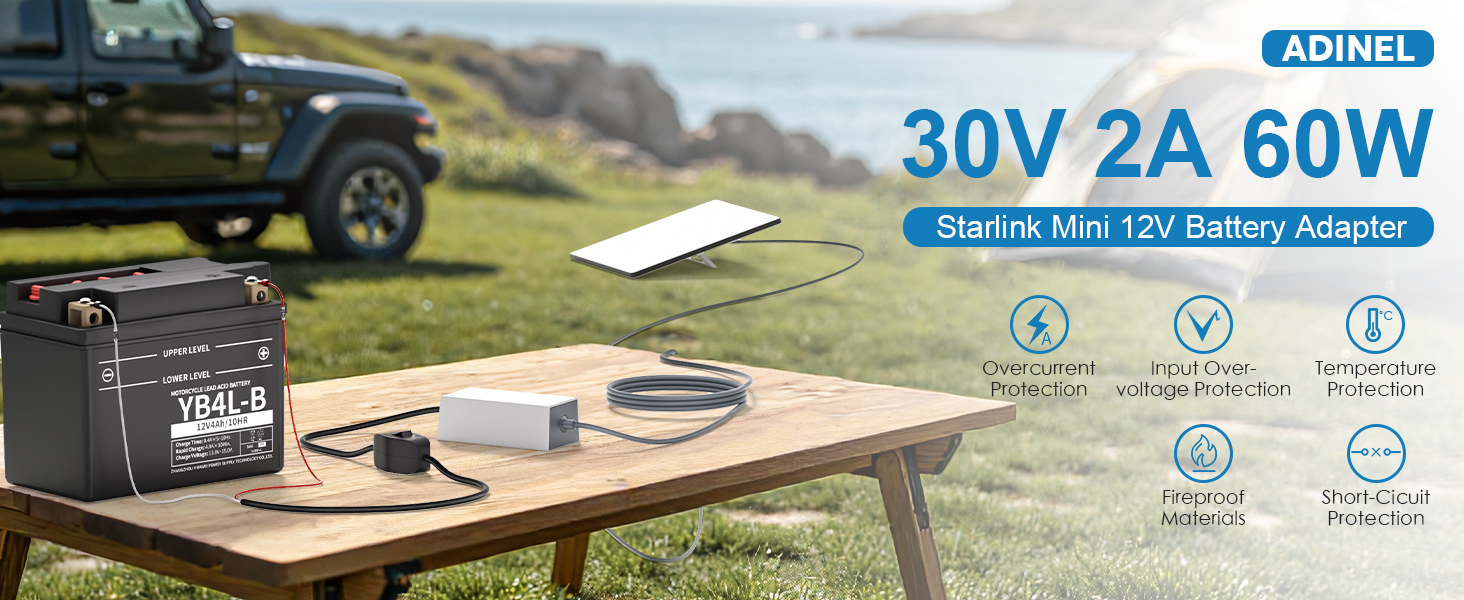 starlink mini 12v battery cable