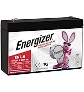 Energizer EN7-6, 6 Volt 7 Amp Hr, Long Lasting Sealed Lead Acid AGM Rechargeable Battery Ideal fo...