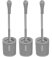 Toilet Brush &amp; Holder Set,3 Pack Grey
