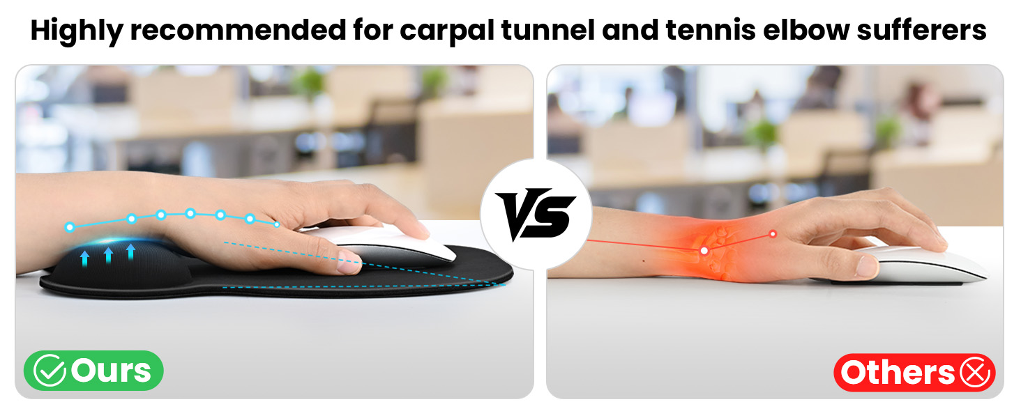 Mouse pad with wrist support