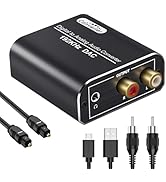 Digital to Analog Audio Converter, 192kHz DAC Digital Coaxial and Optical Toslink to Analog 3.5mm...