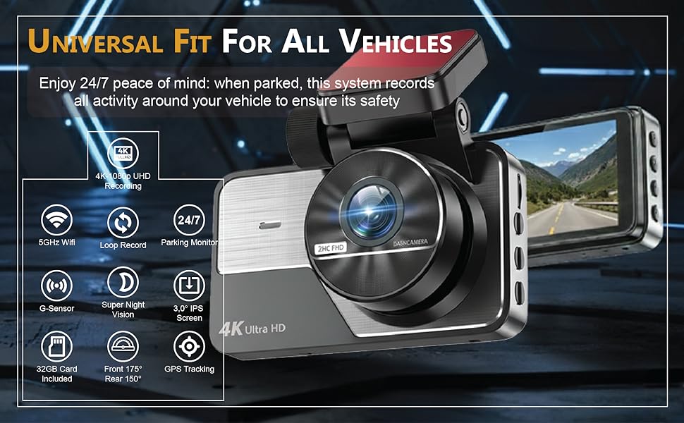 auto camera dash cam vehículos canales sin cables recargable mejor valorada a batería camiones