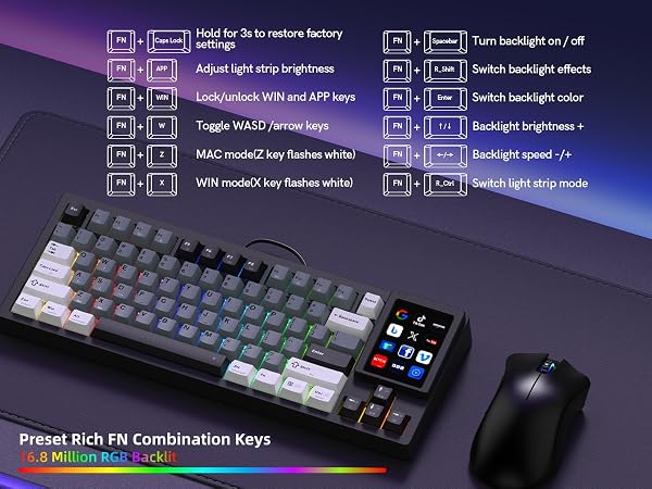 Custom Creamy Keyboard 75% Mechanical Gaming Keyboard Hot-Swappable Keyboard