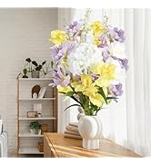 Longzhuo Hydrangea Artificial Flowers, Decorative Flowers Bouquet for Home Wedding Centerpieces F...