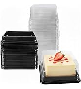 DOITOOL 100 Pcs Mini Cake Boxes 3 Inch, Individual Mini Cake Containers, Clear Plastic Dessert Eg...