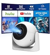 Mini Projector with WiFi and Bluetooth, 4K Support Auto Focus &amp; Keystone Portable Projector with ...