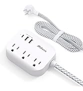 Power Strip with USB, Mountable Flat Plug Power Strip with 3 Outlets 3 USB Ports(1 USB C PD20W), ...